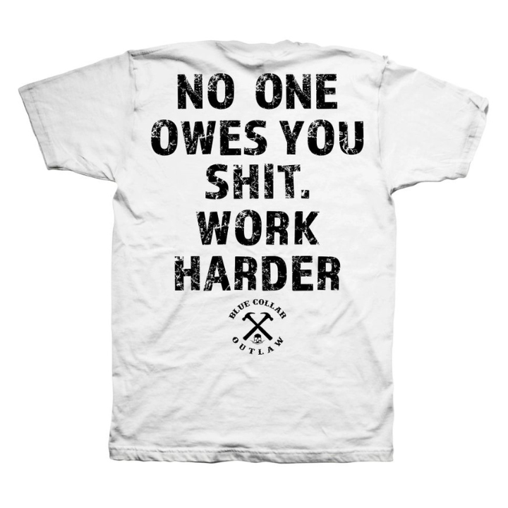 S/S WORK HARDER - WHT